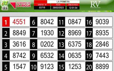 Sorteo de quiniela propio. Primera
